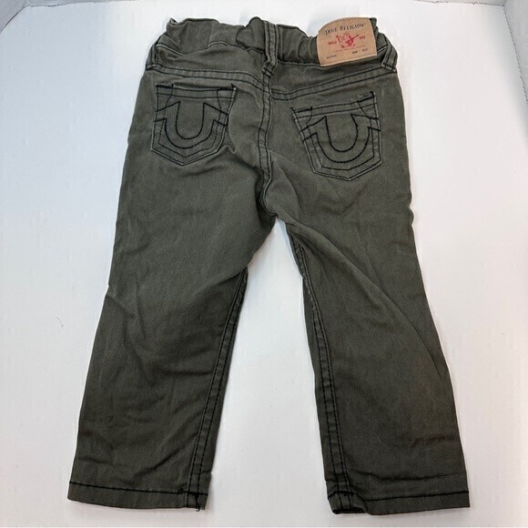 True Religion Kids Pants with elastic waist, Size 18M, Green - Picture 2 of 6